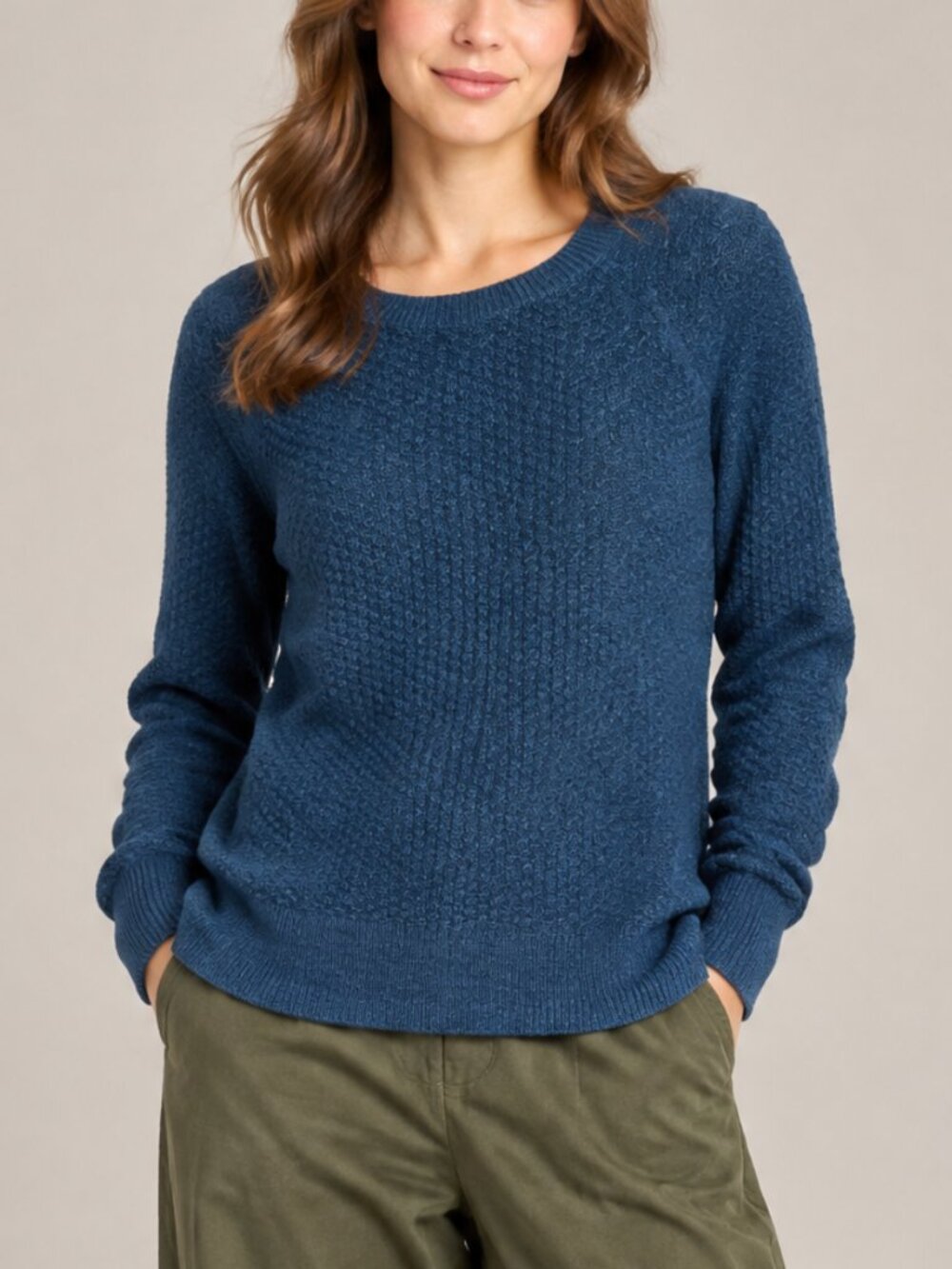 Teal Blue Cotton Knit Sweater Large size 10